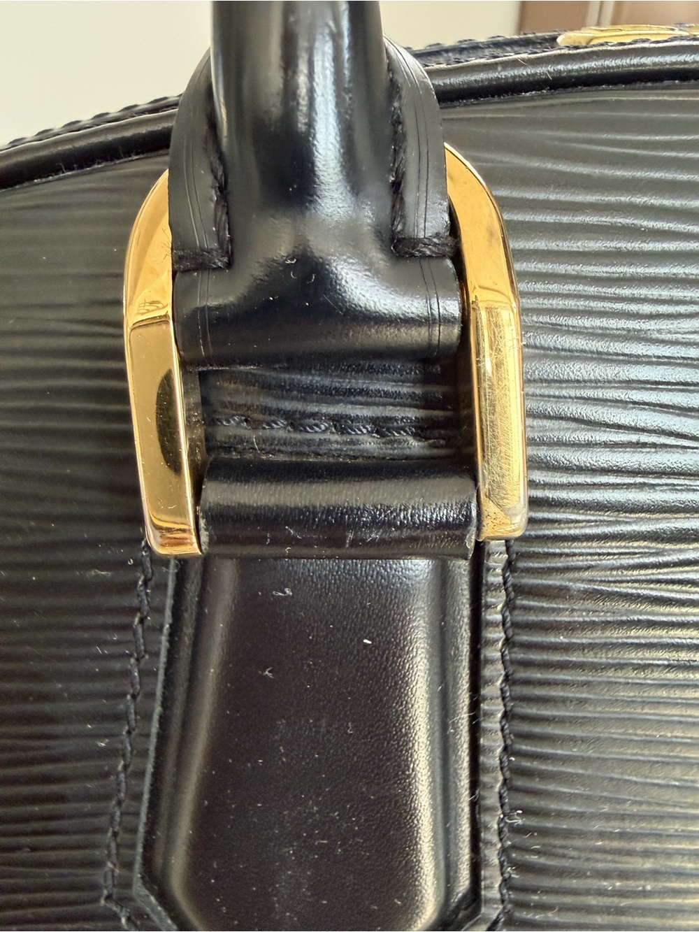 Louis Vuitton Black Epi Leather Satchel with Gold Hardware - Picture 5 of 16